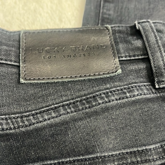 Lucky Black Distressed Sz 4 High Rise Selvedge Cigarette Jeans - Picture 13 of 15